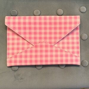 Banana Republic Pink Gingham Checkered Clutch